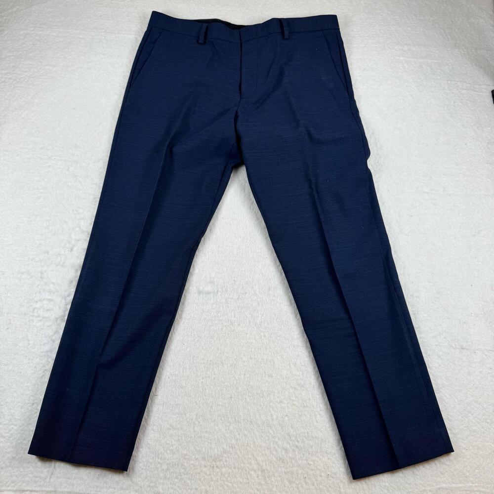 J.Crew Ludlow Pants Mens Size 34x30 Blue Slim Fit Wool Blend Dress Suit